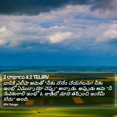 2 రాజులు 4:2 TELIRV Bible Verse Image