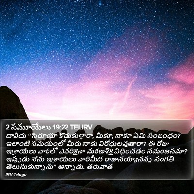 2 సమూయేలు 19:22 TELIRV Bible Verse Image