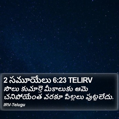 2 సమూయేలు 6:23 TELIRV Bible Verse Image
