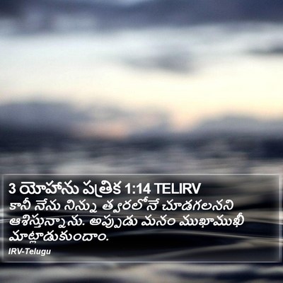 3 యోహాను పత్రిక 1:14 TELIRV Bible Verse Image