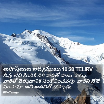 అపొస్తలుల కార్యములు 10:20 TELIRV Bible Verse Image