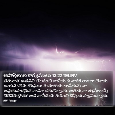 అపొస్తలుల కార్యములు 13:22 TELIRV Bible Verse Image