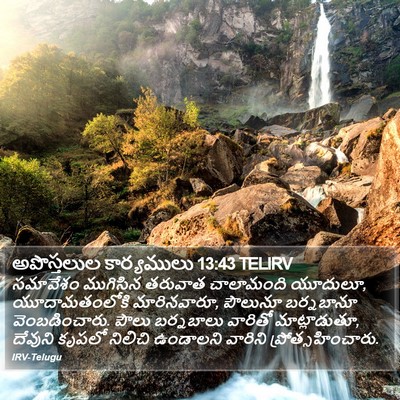 అపొస్తలుల కార్యములు 13:43 TELIRV Bible Verse Image