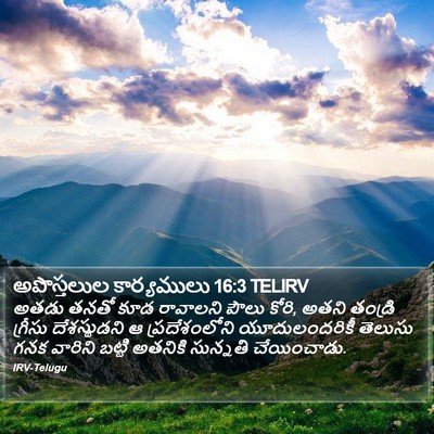 అపొస్తలుల కార్యములు 16:3 TELIRV Bible Verse Image