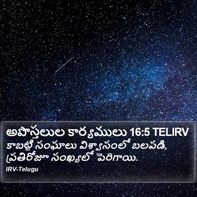 అపొస్తలుల కార్యములు 16:5 TELIRV Bible Verse Image
