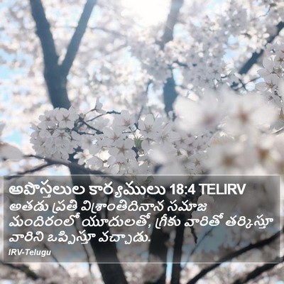 అపొస్తలుల కార్యములు 18:4 TELIRV Bible Verse Image
