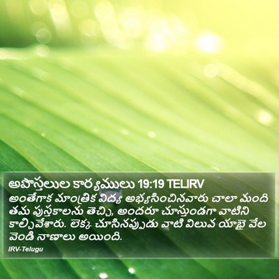 అపొస్తలుల కార్యములు 19:19 TELIRV Bible Verse Image