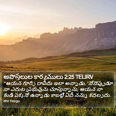 అపొస్తలుల కార్యములు 2:25 TELIRV Bible Verse Image