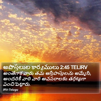 అపొస్తలుల కార్యములు 2:45 TELIRV Bible Verse Image