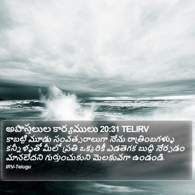 అపొస్తలుల కార్యములు 20:31 TELIRV Bible Verse Image