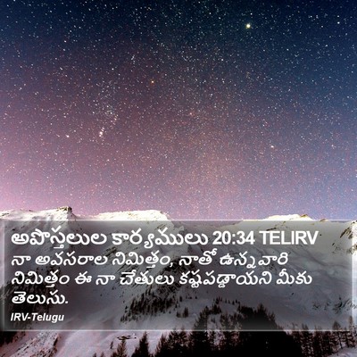 అపొస్తలుల కార్యములు 20:34 TELIRV Bible Verse Image