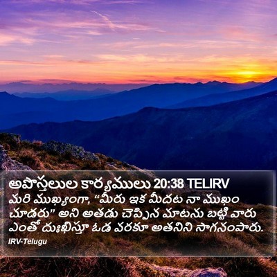 అపొస్తలుల కార్యములు 20:38 TELIRV Bible Verse Image