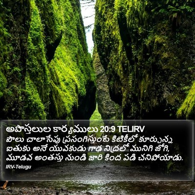 అపొస్తలుల కార్యములు 20:9 TELIRV Bible Verse Image