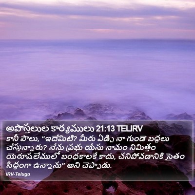 అపొస్తలుల కార్యములు 21:13 TELIRV Bible Verse Image