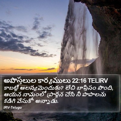 అపొస్తలుల కార్యములు 22:16 TELIRV Bible Verse Image