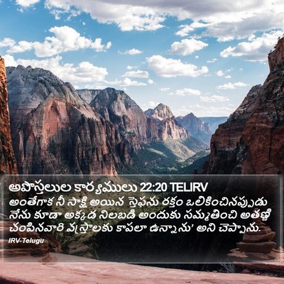 అపొస్తలుల కార్యములు 22:20 TELIRV Bible Verse Image