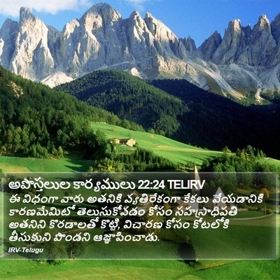 అపొస్తలుల కార్యములు 22:24 TELIRV Bible Verse Image