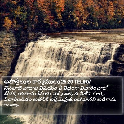 అపొస్తలుల కార్యములు 25:20 TELIRV Bible Verse Image