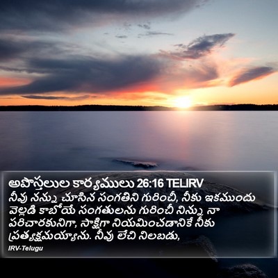 అపొస్తలుల కార్యములు 26:16 TELIRV Bible Verse Image