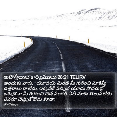 అపొస్తలుల కార్యములు 28:21 TELIRV Bible Verse Image