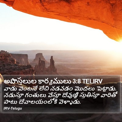 అపొస్తలుల కార్యములు 3:8 TELIRV Bible Verse Image