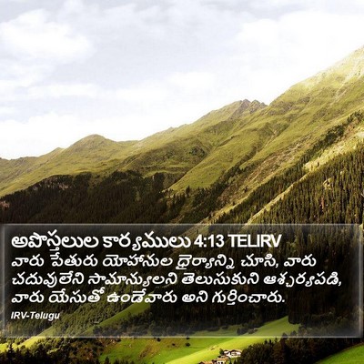 అపొస్తలుల కార్యములు 4:13 TELIRV Bible Verse Image