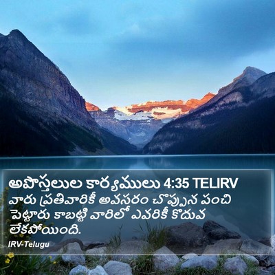 అపొస్తలుల కార్యములు 4:35 TELIRV Bible Verse Image