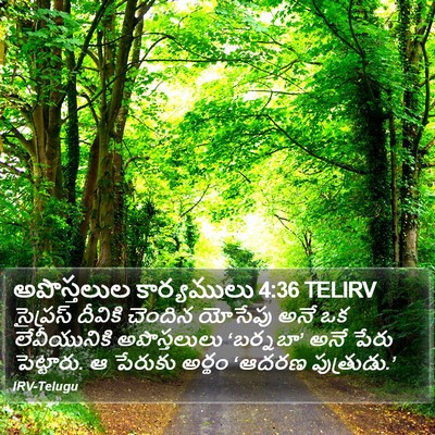 అపొస్తలుల కార్యములు 4:36 TELIRV Bible Verse Image