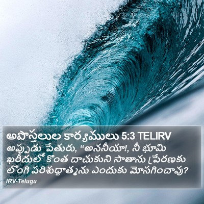 అపొస్తలుల కార్యములు 5:3 TELIRV Bible Verse Image