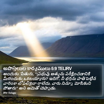 అపొస్తలుల కార్యములు 5:9 TELIRV Bible Verse Image