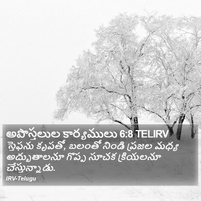 అపొస్తలుల కార్యములు 6:8 TELIRV Bible Verse Image