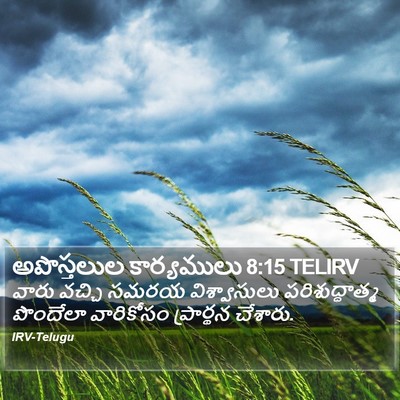 అపొస్తలుల కార్యములు 8:15 TELIRV Bible Verse Image