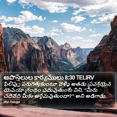 అపొస్తలుల కార్యములు 8:30 TELIRV Bible Verse Image