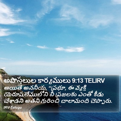 అపొస్తలుల కార్యములు 9:13 TELIRV Bible Verse Image