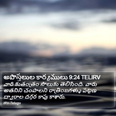 అపొస్తలుల కార్యములు 9:24 TELIRV Bible Verse Image