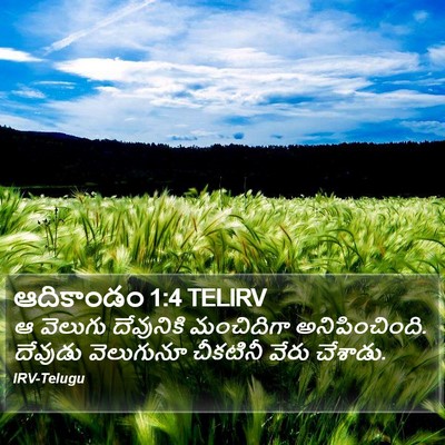 ఆదికాండం 1:4 TELIRV Bible Verse Image