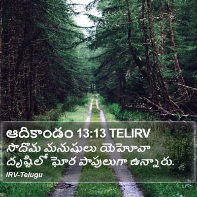 ఆదికాండం 13:13 TELIRV Bible Verse Image