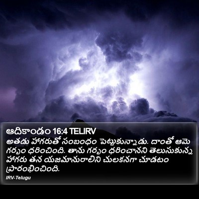 ఆదికాండం 16:4 TELIRV Bible Verse Image