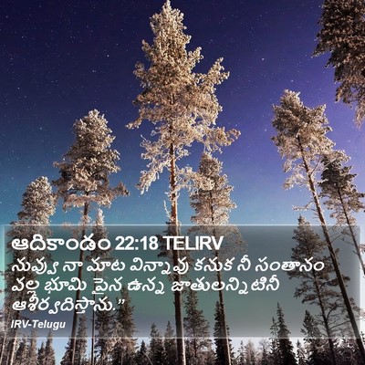 ఆదికాండం 22:18 TELIRV Bible Verse Image