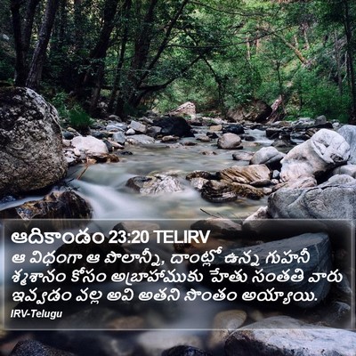 ఆదికాండం 23:20 TELIRV Bible Verse Image