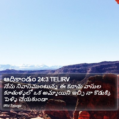 ఆదికాండం 24:3 TELIRV Bible Verse Image
