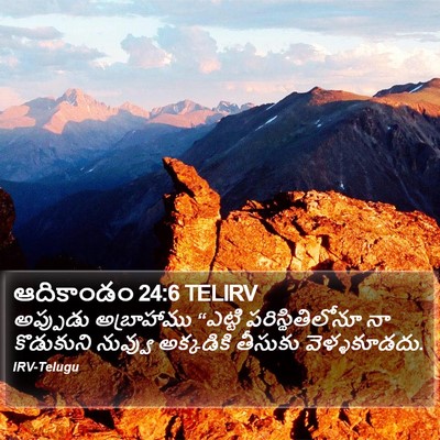 ఆదికాండం 24:6 TELIRV Bible Verse Image