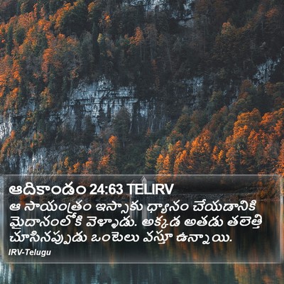 ఆదికాండం 24:63 TELIRV Bible Verse Image