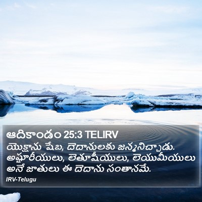 ఆదికాండం 25:3 TELIRV Bible Verse Image