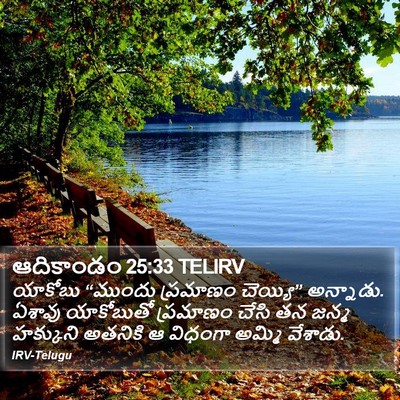 ఆదికాండం 25:33 TELIRV Bible Verse Image