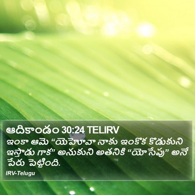 ఆదికాండం 30:24 TELIRV Bible Verse Image