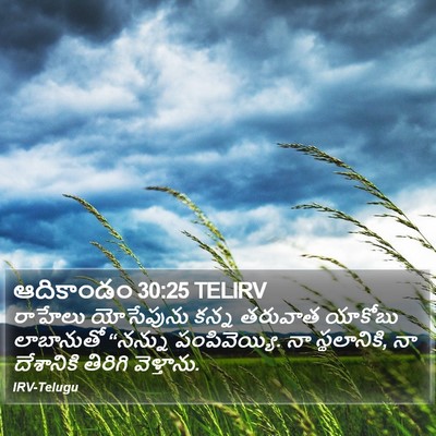 ఆదికాండం 30:25 TELIRV Bible Verse Image