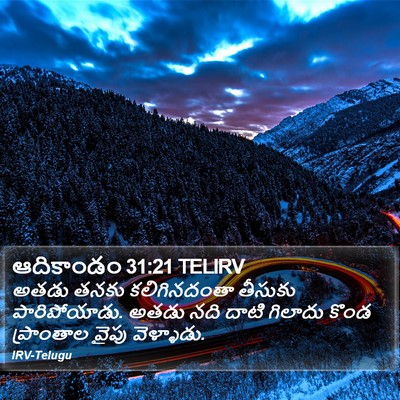 ఆదికాండం 31:21 TELIRV Bible Verse Image