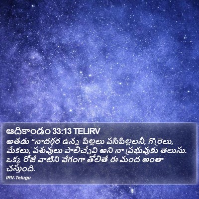ఆదికాండం 33:13 TELIRV Bible Verse Image