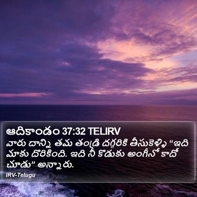 ఆదికాండం 37:32 TELIRV Bible Verse Image